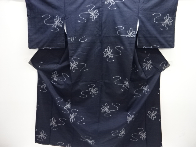 JAPANESE KIMONO / UNUSED / SILK / HAND WOVEN TSUMUGI / SCROLL